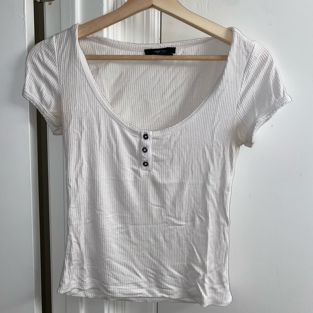 White Scoop Neck Tee